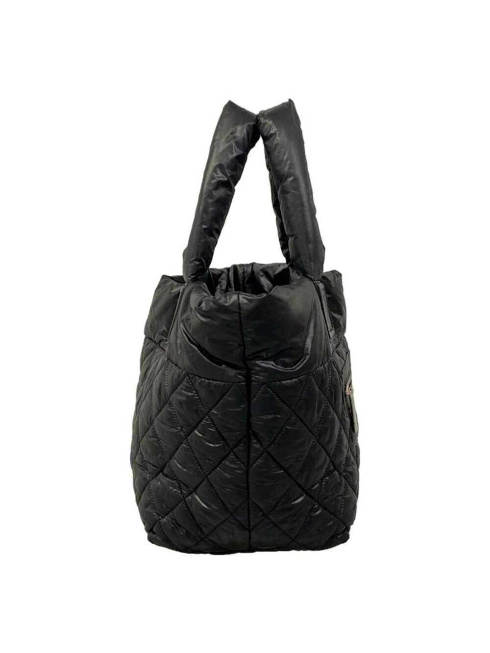 Chanel Tote Coco Cocoon PM Black CC Logo Leather - Picture 2 of 15
